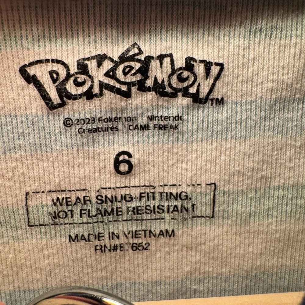 Pokémon boys 3 pieces size 6 100% cotton pajama